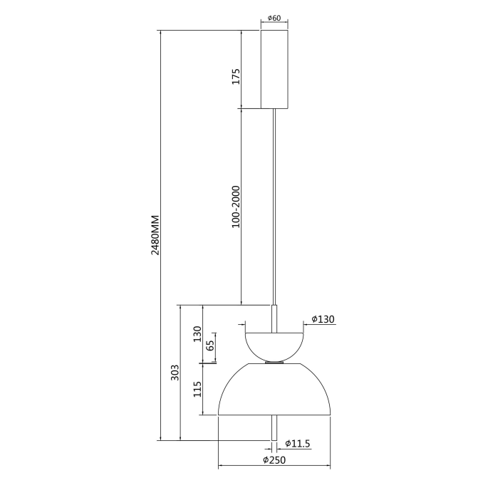 Lampa suspendata LED BANGKOK II, negru, 12W, 3000K, diametru 25 cm - MAYTONI [5]