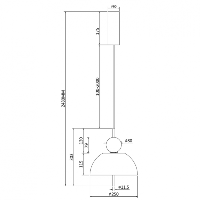 Lampa suspendata LED BANGKOK, negru/gri, 12W, 3000K, diametru 25 cm - MAYTONI [5]