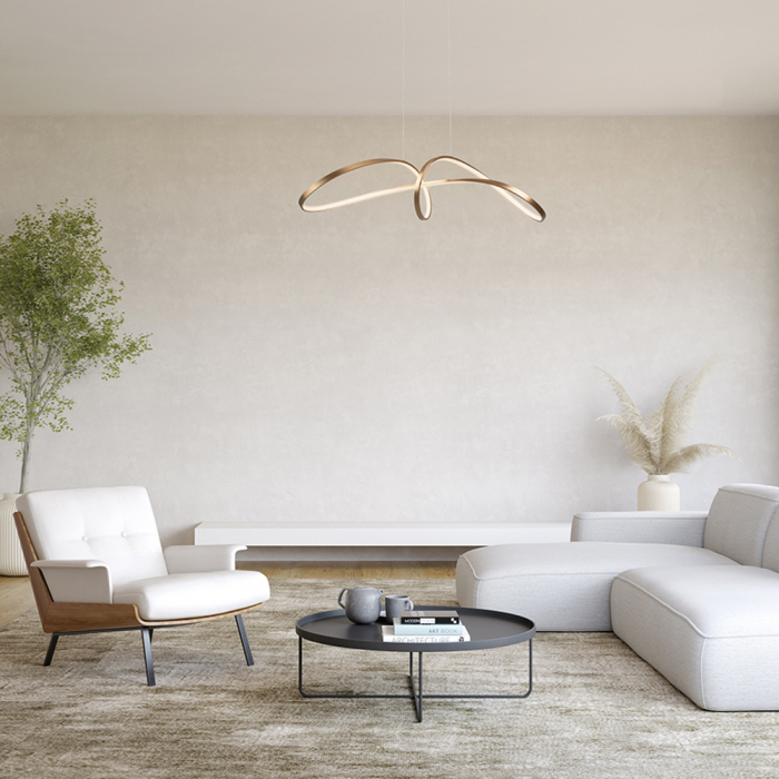 Lampa suspendata LED CURVE, auriu, 4000K, 2800 lm, lungime 92 cm - MAYTONI [8]