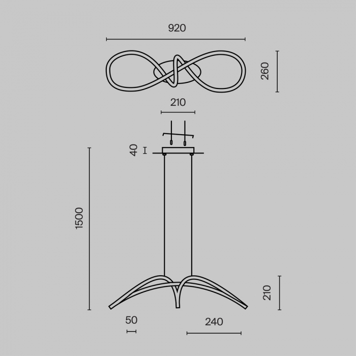 Lampa suspendata LED CURVE, auriu, 4000K, 2800 lm, lungime 92 cm - MAYTONI [7]
