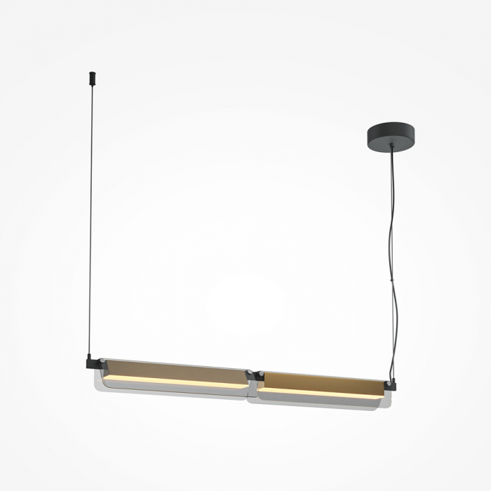 Lampa suspendata LED FLAT, negru/alama, 3000K, 2480 lm, lungime 93 cm - MAYTONI [3]