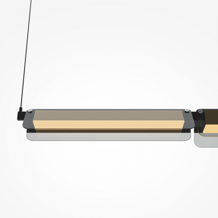 Lampa suspendata LED FLAT, negru/alama, 3000K, 2480 lm, lungime 93 cm - MAYTONI [2]