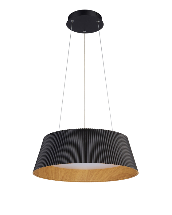 Lampa suspendata LED FRILL, negru/lemn, 45 cm - Step into Design [1]