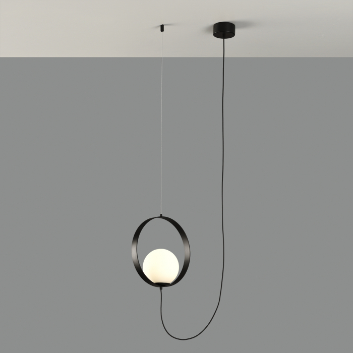 Lampa suspendata LED HALO 1L, negru/alb, 2700-3000K, 370 lm - ACB [3]