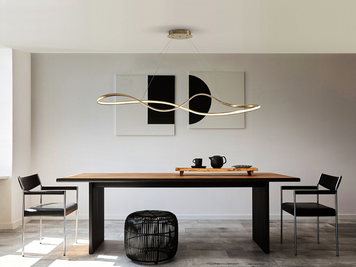 Lampa suspendata LED LIA, dimabila, auriu, 2800 lm, lungime 146 cm - SCHULLER [8]