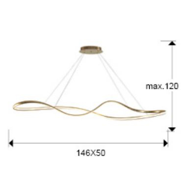 Lampa suspendata LED LIA, dimabila, auriu, 2800 lm, lungime 146 cm - SCHULLER [7]