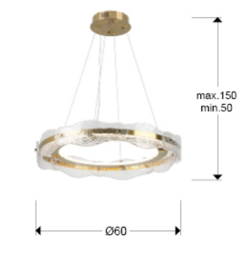 Lampa suspendata LED LIRA aurie, 3000K, diametru 60 cm - SCHULLER [4]