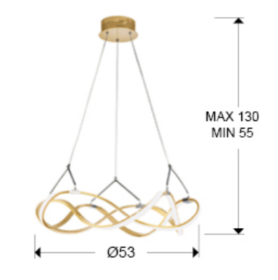 Lampa suspendata LED MOLLY, auriu-rose, 3000K, diametru 53 cm - SCHULLER [3]