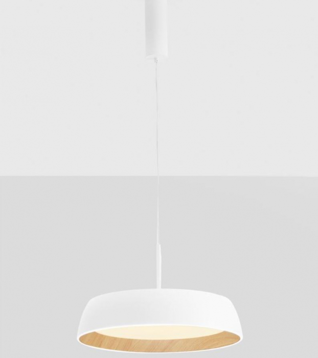 Lampa suspendata LED SIGI, alb/lemn, dimabila, 3000K, 3111 lm, diametru 45 cm - NOVA LUCE [3]
