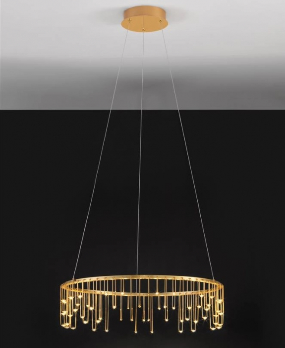 Lampa suspendata LED STELLAR, auriu-cupru, 3000K, diametru 65 cm - NOVA LUCE [4]