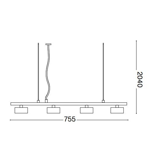 Lampa suspendata MINOR LINEAR, negru, 4*GX53, lungime 75.5 cm - IDEAL LUX [2]