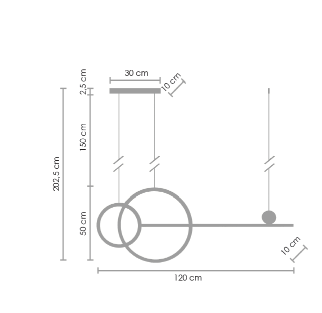 Lampa suspendata neagra LED NEW AGE 120 cm - step into design [5]