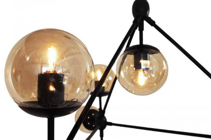 Lampa suspendata neagru&amber ASTRIFERO 10 Step into Design [3]