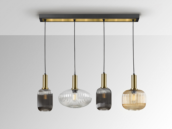 Lampa suspendata NORMA 4L, alama/negru, lungime 98 cm - SCHULLER [3]