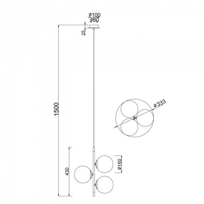 Lampa suspendata NOSTALGIA, auriu/negru, 3*E14, 40W, inaltime 43 cm - MAYTONI [4]