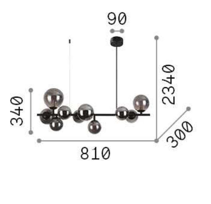 Lampa suspendata PERLAGE SP10, auriu/amber, lungime 81 cm - IDEAL LUX [3]