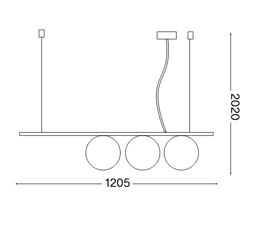 Lampa suspendata PERLINE SP3, negru, lungime 120.5 cm - IDEAL LUX [3]