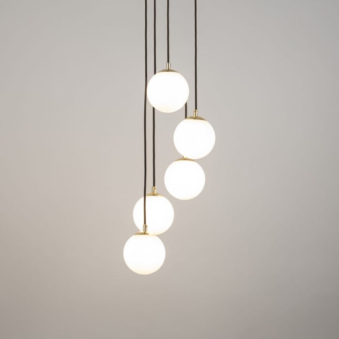 Lampa suspendata PIANO V, negru/alb/auriu, 20 cm [2]