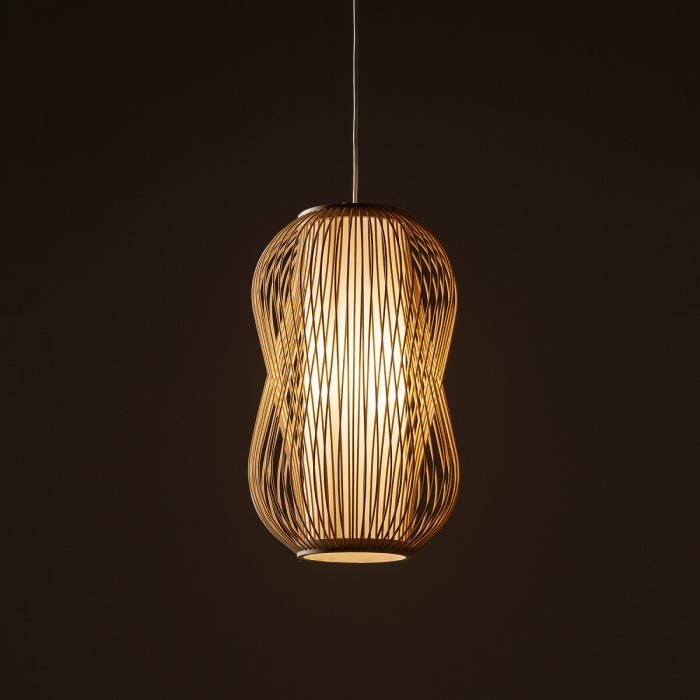 Lampa suspendata PUKET M, lemn/alb, 1*E27, diametru 26 cm - NOWODVORSKI [2]