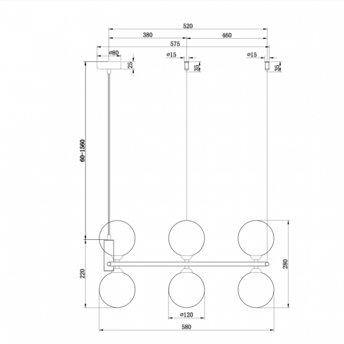 Lampa suspendata RING, alama/alb, diametru 58 cm - MAYTONI [6]