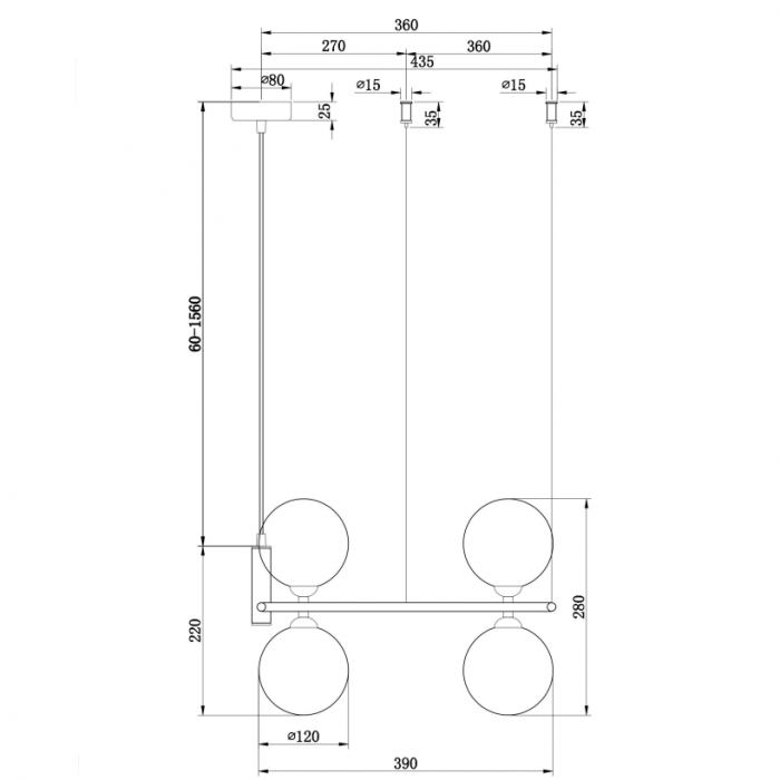 Lampa suspendata RING, alb/alama, lungime 43.5 cm - MAYTONI [5]