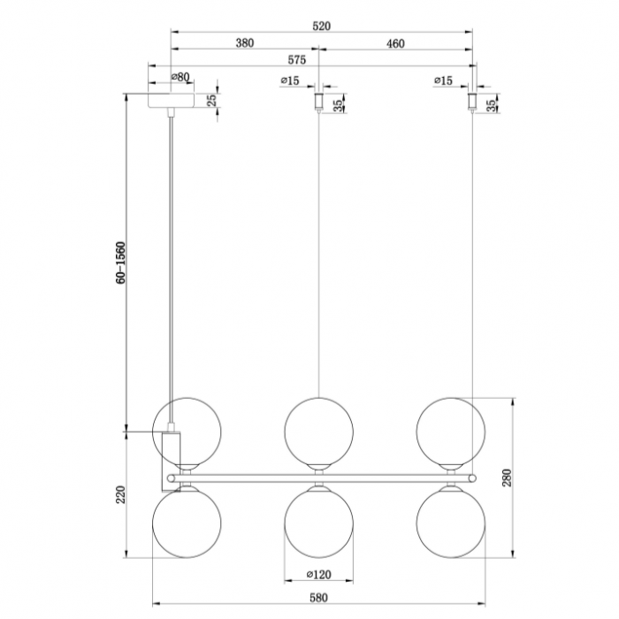 Lampa suspendata RING alba, diametru 58 cm - MAYTONI [2]