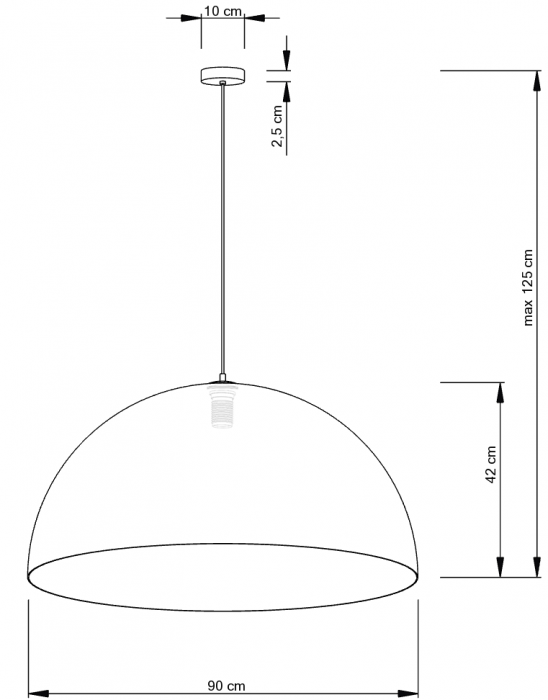 Lampa suspendata SFERA negru/auriu, diametru 90 cm - sigma [3]