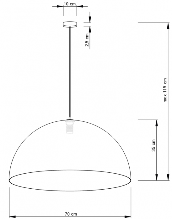 Lampa suspendata SFERA negru/cupru, diametru 70 cm - sigma [3]