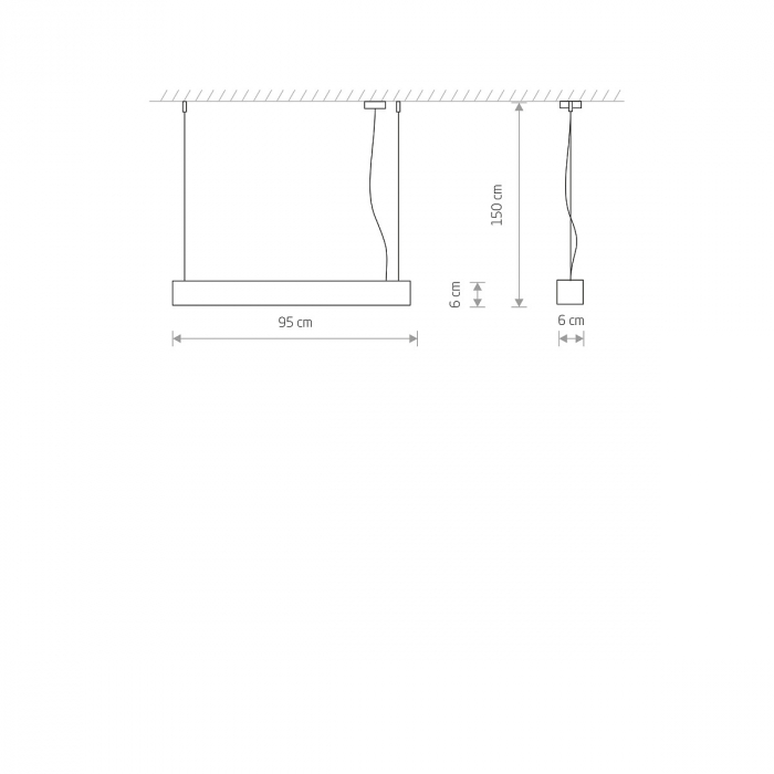Lampa suspendata SOFT cu tub LED, alb, 3000K, flux 2300 lm, lungime 95 cm - NOWODVORSKI 7547 [5]