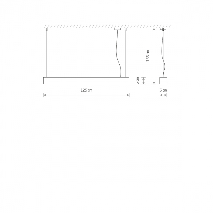 Lampa suspendata SOFT cu tub LED, alb, 3000K, flux 3200 lm, lungime 125 cm - NOWODVORSKI 7537 [5]