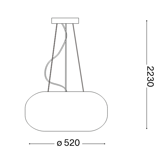 Lampa suspendata ULISSE SP3, alb, diametru 52 cm - IDEAL LUX [3]