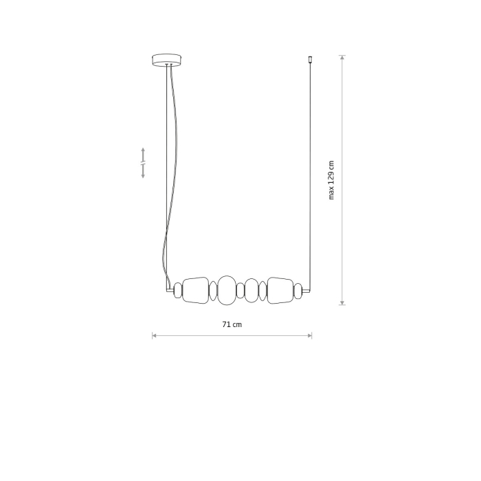 Lampă suspendată LED CERAMIC HORIZONTAL multicoloră, 3000K, 71 cm-Nowodvorski [8]