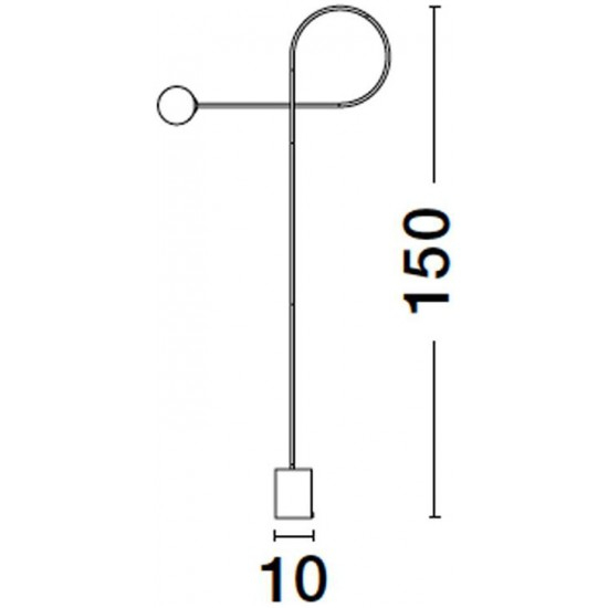 Lampadar DEDALO, negru/alb, 1*G9, inaltime 150 cm - NOVA LUCE [6]