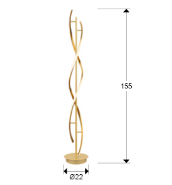 Lampadar DIDO auriu, 3000K, inaltime 155 cm - SCHULLER [5]