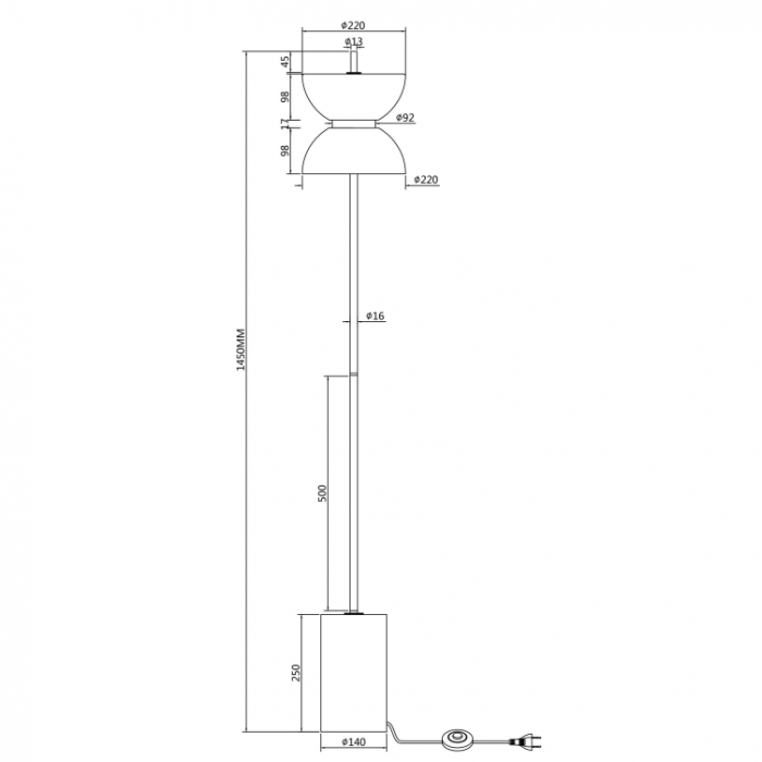 Lampadar LED KYOTO, negru/alb, 11W, 3000K, inaltime 145 cm - MAYTONI [4]