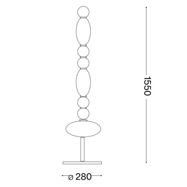 Lampadar LED LUMIERE, alb, 3000K, 155 cm- Ideal Lux [3]