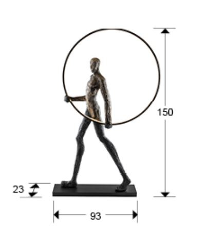 Lampadar LED tip statuie masculina CAMINANTE, negru, 3000K, 370 lm, inaltime 150 cm - SCHULLER [4]