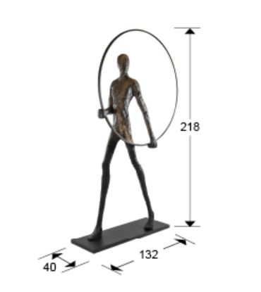 Lampadar LED tip statuie masculina CAMINANTE, negru, 3000K, 515 lm, inaltime 218 cm - SCHULLER [4]