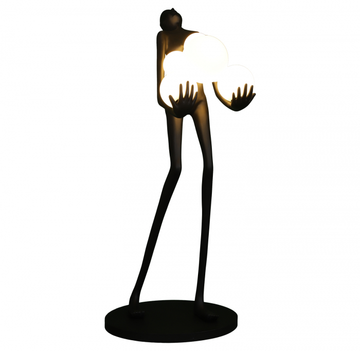 Lampadar WOMAN, negru/alb, înălțime 180 cm [3]