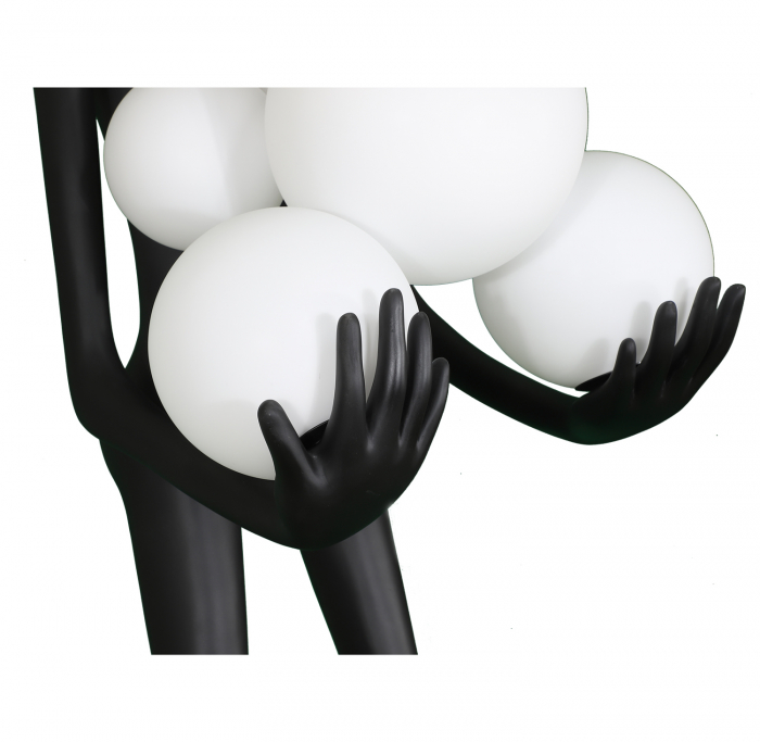 Lampadar WOMAN, negru/alb, înălțime 180 cm [4]