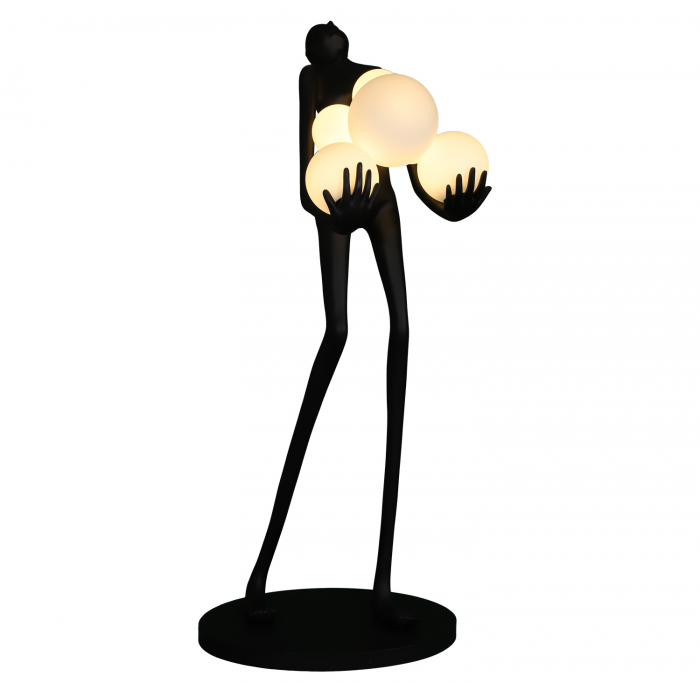Lampadar WOMAN, negru/alb, înălțime 180 cm [2]
