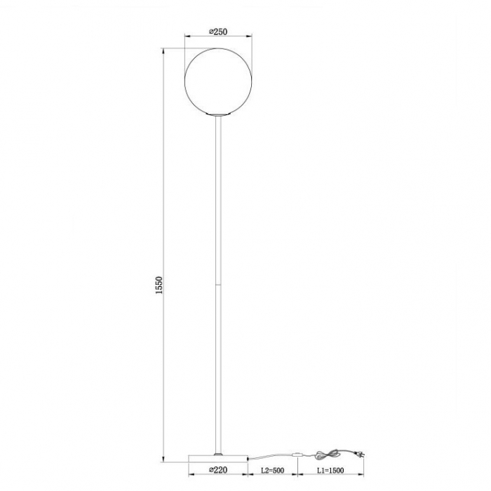 Lampadar RING, alb/alama, 1*E27, 60W, inaltime 155 cm - MAYTONI [4]
