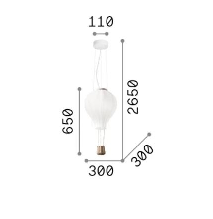 Lustra copii DREAM BIG, alb, 1*E27, diametru 30 cm - IDEAL LUX [5]