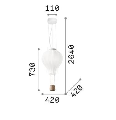 Lustra copii DREAM BIG, alb, 1*E27, diametru 42 cm - IDEAL LUX [4]