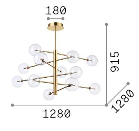 Candelabru EQUINOXE SP12, crom, diametru 128 cm - IDEAL LUX [3]