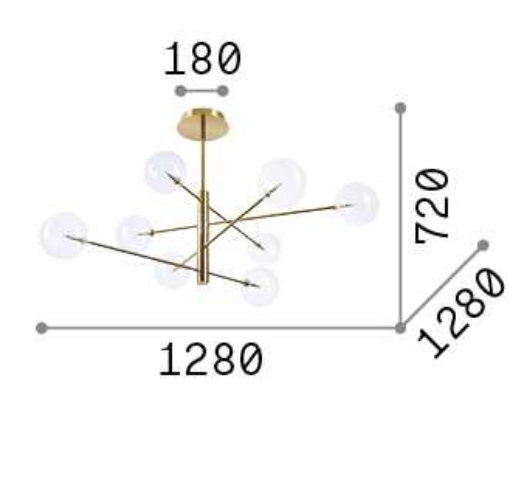 Lustra EQUINOXE SP8, crom, diametru 128 cm - IDEAL LUX [3]