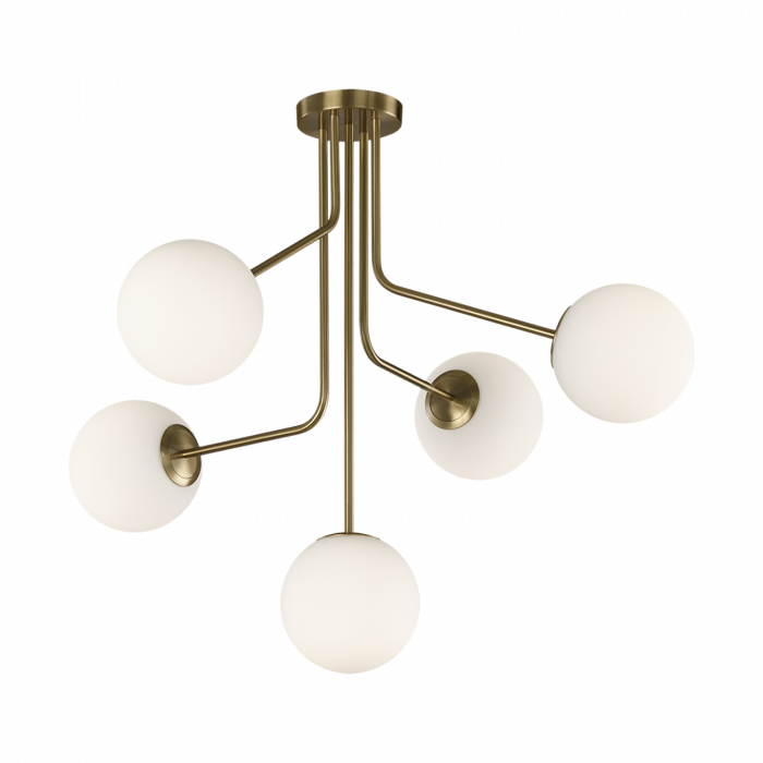 Lustra PARMA 5L, auriu antichizat/alb, 5*E27, diametru 88 cm - ACB [3]