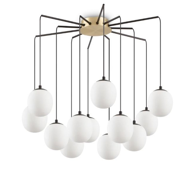 Lustra RHAPSODY SP 12, negru/alb/alama, 12*G9, diametru 65 cm - IDEAL LUX [1]