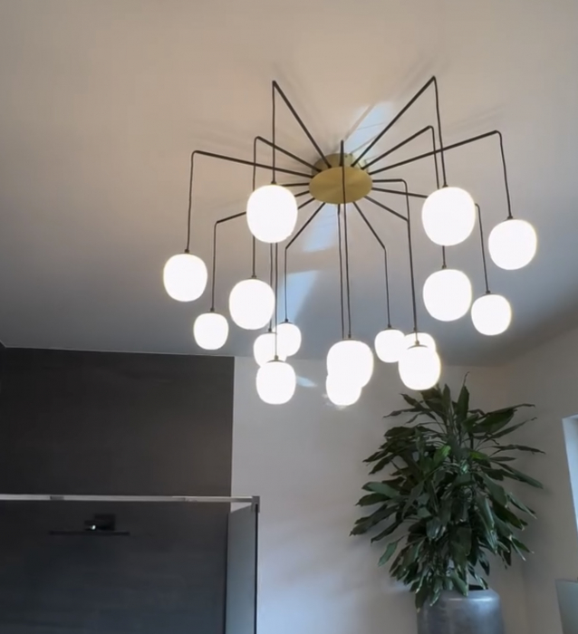 Lustra RHAPSODY SP 12, negru/alb/alama, 12*G9, diametru 65 cm - IDEAL LUX [2]