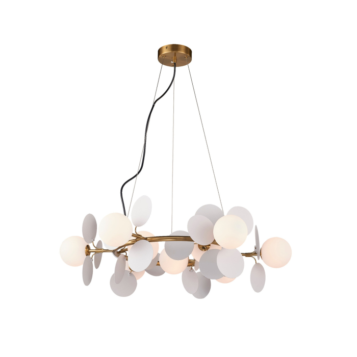 Lustra suspendata CHIC, alb/auriu, 75 cm [2]